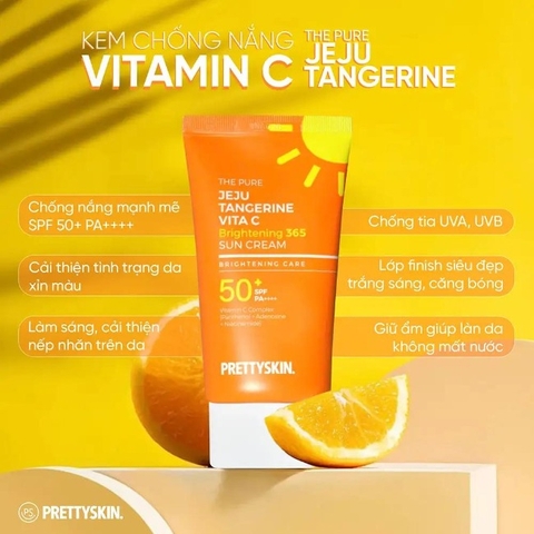 Kem chống nắng Prettyskin Jeju VitaC Brightening 365 Sun Cream 50ml
