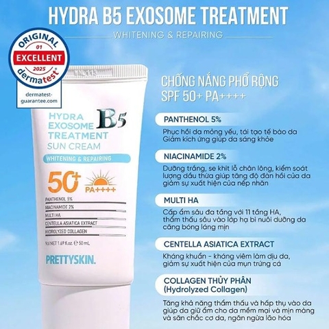 Kem Chống Nắng Prettyskin Hydra B5 Exosome Treatment Sun Cream SPF 50+/PA 50ml