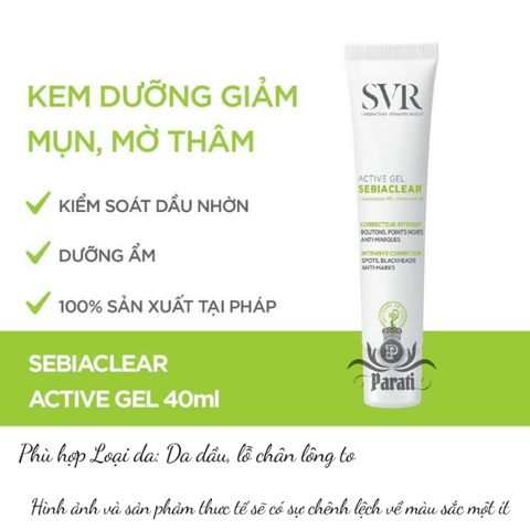 Kem Dưỡng Giảm Mụn Se Khít Lỗ Chân Lông SVR Sebiaclear Mat + Pores 40ml-date T9/2025