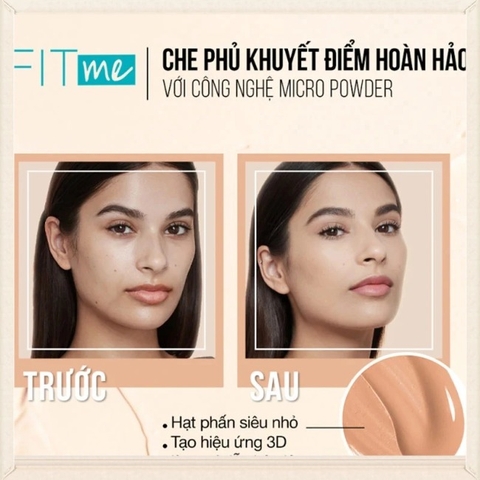 Kem Nền 112 Chống Nắng, Kiềm Dầu, Chống Trôi 24H Fit me Maybelline Matte Poreless SP++17 5g