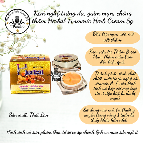 Kem nghệ ban đêm Herbal Turmeric Herb Cream 5g