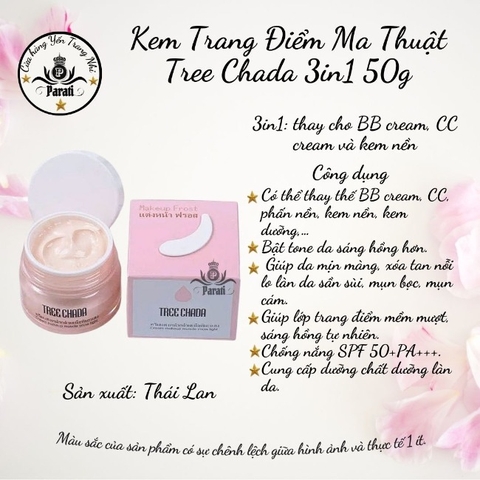 Kem Trang Điểm Ma Thuật Tree Chada 3in1 Chính Hãng Thái Lan 50g