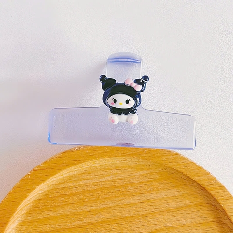 Kẹp tài liệu trong suốt gắn charm Sanrio 7,5cm