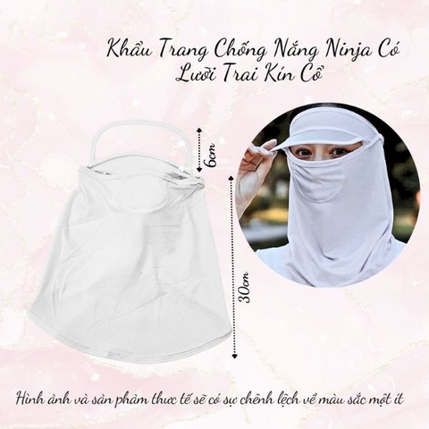 15.2 Khẩu Trang Chống Nắng Ninja Có Lưỡi Trai Kín Cổ Nhiều Màu
