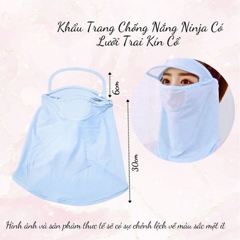 15.2 Khẩu Trang Chống Nắng Ninja Có Lưỡi Trai Kín Cổ Nhiều Màu