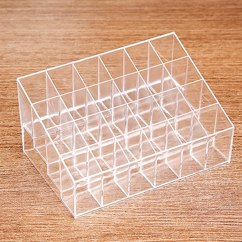 CT4.Khay đựng son meka trong suốt 24 ô 14*10*7cm