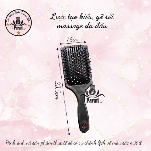 B8.10 Lược tạo kiểu, gỡ rối massage da đầu màu đen