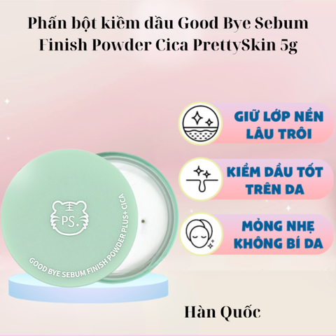 Phấn bột kiềm dầu Good Bye Sebum Finish Powder PrettySkin 5g
