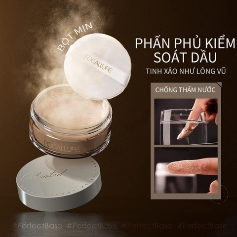 Phấn phủ dạng bột kiềm dầu chống nước, lâu phai Focallure 6g #01