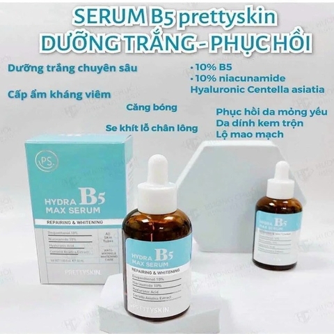 Serum Phục Hồi Dưỡng Trắng Prettyskin Hydra B5 Max Serum Hàn Quốc 50ml