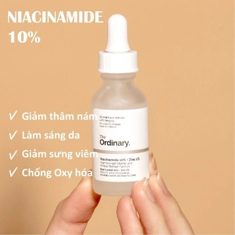 Serum Dưỡng Mềm Da, Giảm Sưng, Ngăn Ngừa Mụn The Ordinary Niacinamide 10% + Zinc 1% 30ml