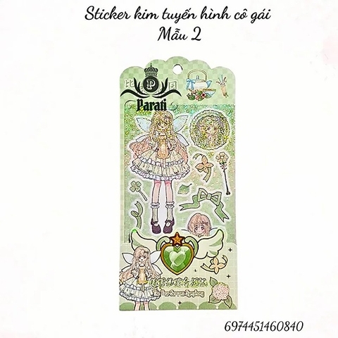 Sticker kim tuyến hình cô gái China