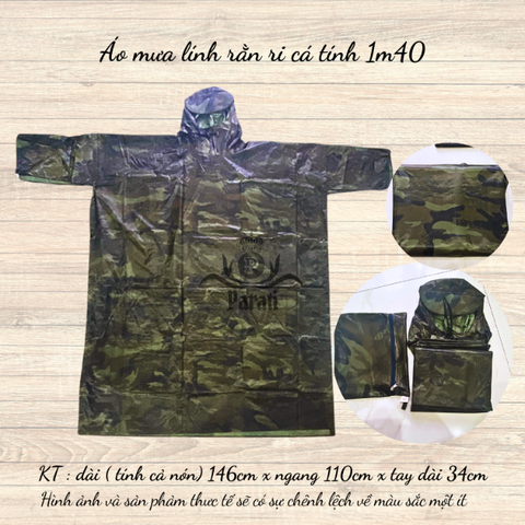Áo mưa lính rằn ri cánh dơi cá tính 1m4
