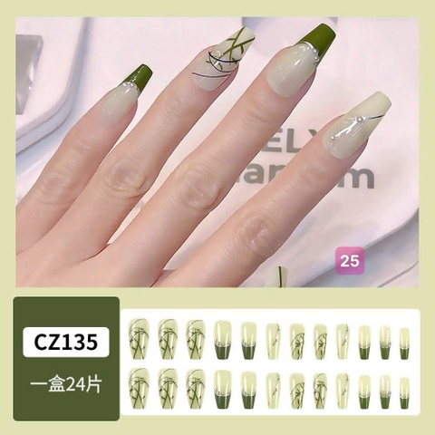 Set 24 móng đính đá kiểu keo