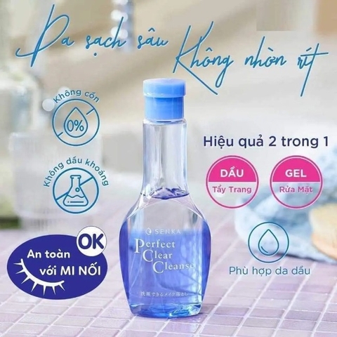 Gel Rửa Mặt Tẩy Trang 2in1 Senka Perfect Clear Cleanser 170ml