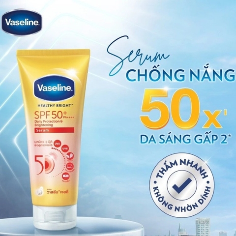 Tinh chất dưỡng thể Vaseline Healthy Bright Sun + Pollution Protection SPF 50+ PA++++70ml