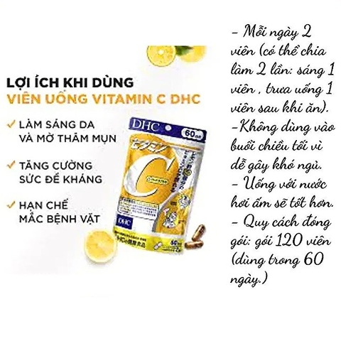 14.9 Bịch 120 Viên DHC tăng cường VITAMIN C