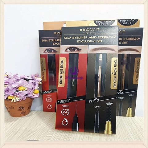 16.2 Kẻ Mày + Mí Mắt Không Lem Browit Slim Eyeliner And Eyebrow Exclusive  2in1