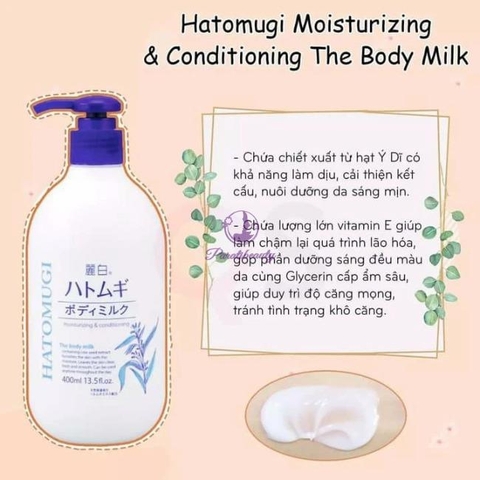 Sữa dưỡng thể chống nắng chiết xuất từ hạt ý dĩ Hatomugi 250ml