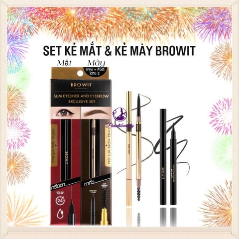16.2 Kẻ Mày + Mí Mắt Không Lem Browit Slim Eyeliner And Eyebrow Exclusive  2in1