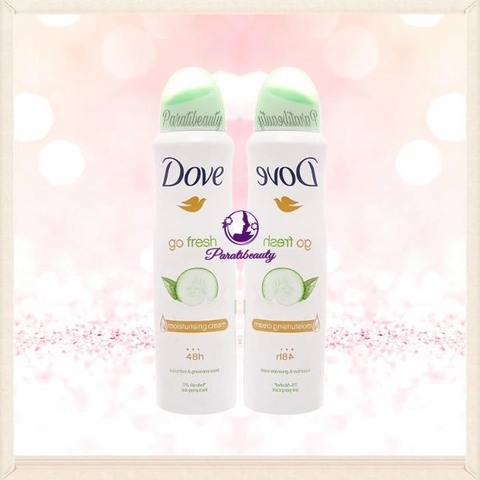 Xịt Khử Mùi Dove Dưỡng Da Mềm Mịn 48H Hương Go Fresh Pepino y té verde 150ml
