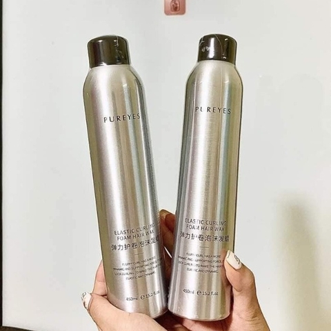 Xịt bọt giữ nếp xoăn mềm mại cho tóc uốn Pureyes 450ML