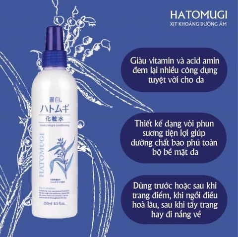 Xịt Khoáng Hatomugi The Mist Lotion Ý Dĩ Dưỡng Ẩm, Làm Sáng Da 250ml
