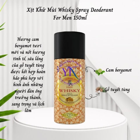 18.2.Xịt khử mùi Evaflor Whisky 150ml