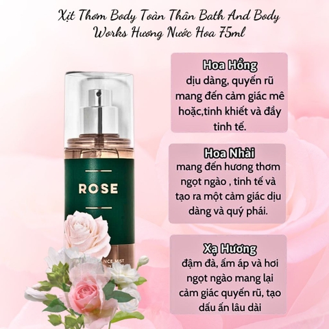 13.11-18.2.Xịt Thơm Toàn Thân Bath & Body Works 75ml