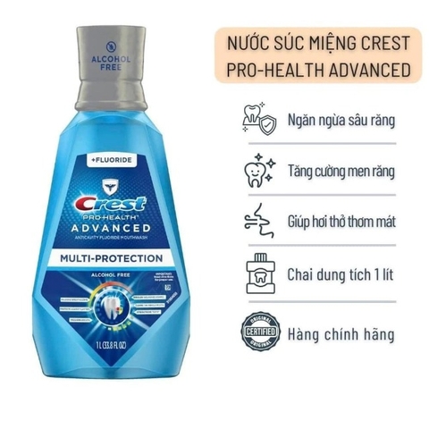 Nước súc miệng Crest Pro-Health Advanced Multi-Protection 1 lít