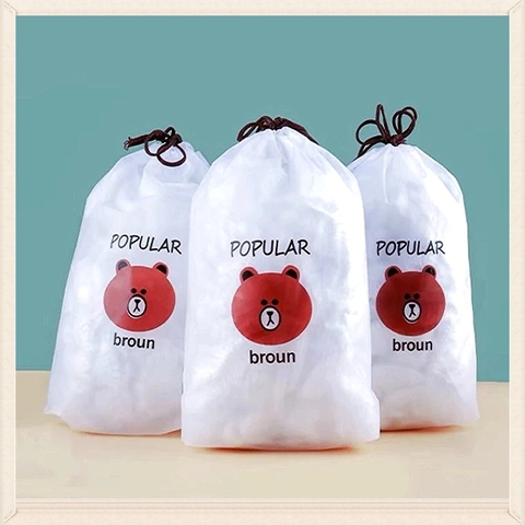 Bịch 100 Màng Bọc Thực Phẩm Gấu Co Giãn Có Chun