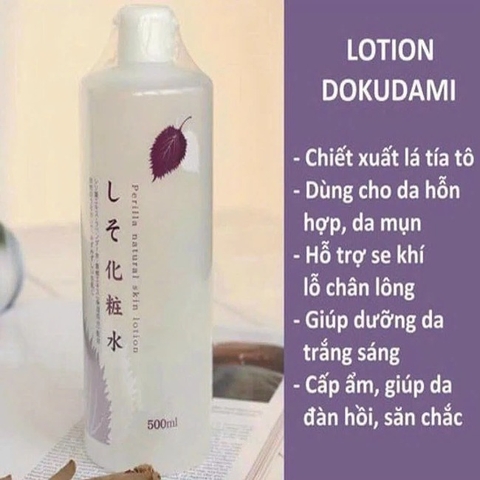 Nước Hoa Hồng Chiết Xuất Từ Lá Diếp Cá Tía Tô  Perilla Natural Skin Lotion 500ml