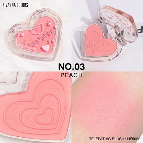 Phấn Má Hồng Bền Màu Sivanna Colors Telepathic Blush HF5092