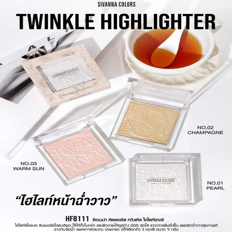 Phấn Highlight Bắt Sáng Ánh Nhũ Cao Cấp Sivanna Twinkle HF8111