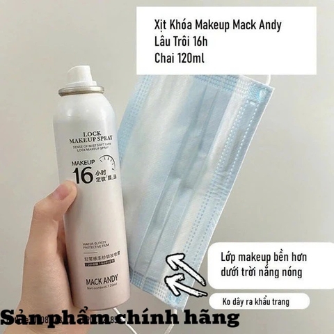 Xịt Khóa Nền Giữ Lớp Makeup Lâu Trôi Setting Fixer Spray Mack Andy 120ml
