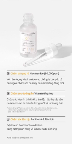 Tinh Chất Bergamo Premium Vita Dưỡng Trắng, Giảm Nếp Nhăn, Giảm Mụn 30ml