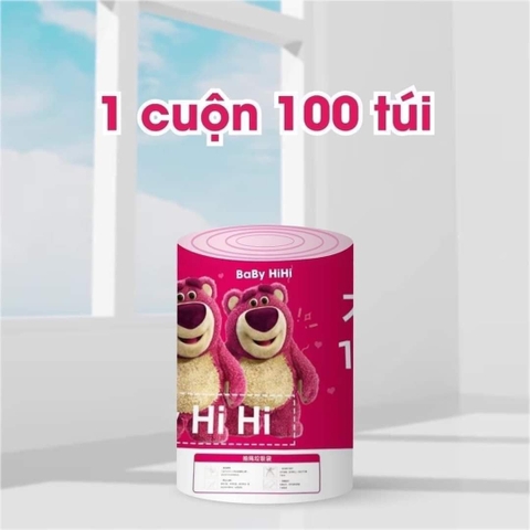Cuộn 100 Túi Rác Gấu Dâu
