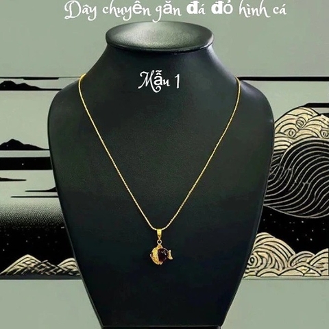 Dây chuyền vàng mặt đá đỏ