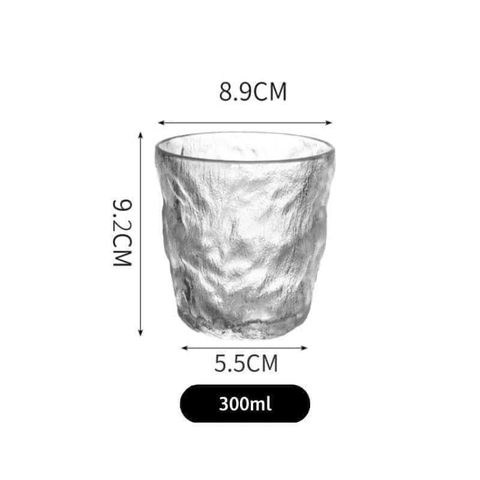 Set 6 ly thủy tinh lượn sóng, loại thấp 300ml