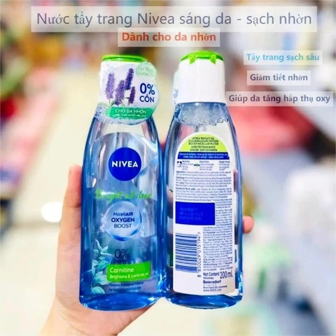 Tẩy trang sạch nhờn không cồn Nivea Bright Oil Clear 200ml