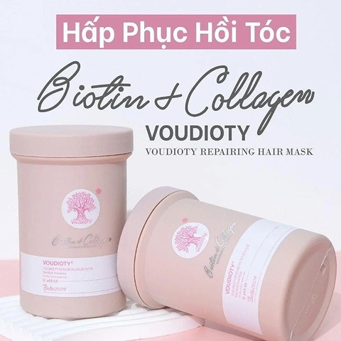 B4. Ủ tóc phục hồi tóc khô, hư tổn Voudioty Biotin & Collagen 500ml
