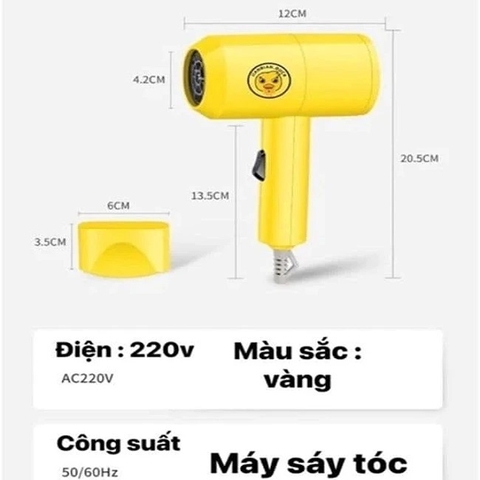 Máy sấy tóc vịt Duck Hair Dryer màu vàng
