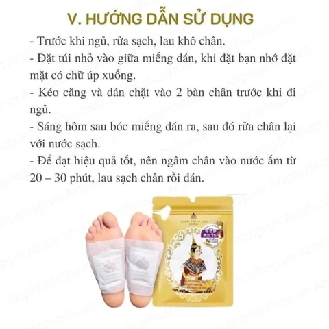 Miếng dán thải độc chân Gold Princess Thái Lan