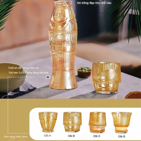 Bộ 4 ly xếp hình cá chép LYLM-L4