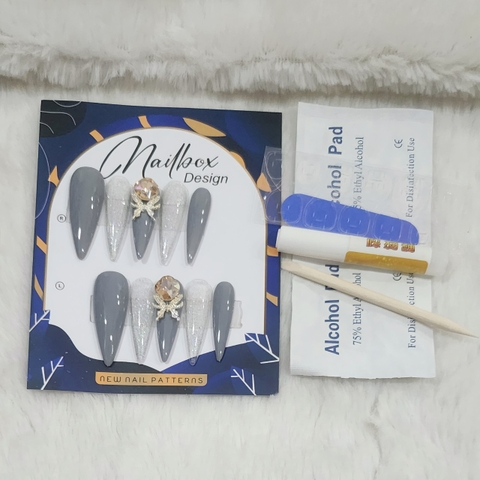 Bộ 10 m.óng ta.y gi.ả nhọn mẫu mới kèm keo dán