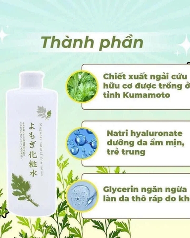 Nước hoa hồng dưỡng da chiết xuất lá ngải cứu CHINOSHIO 500ml
