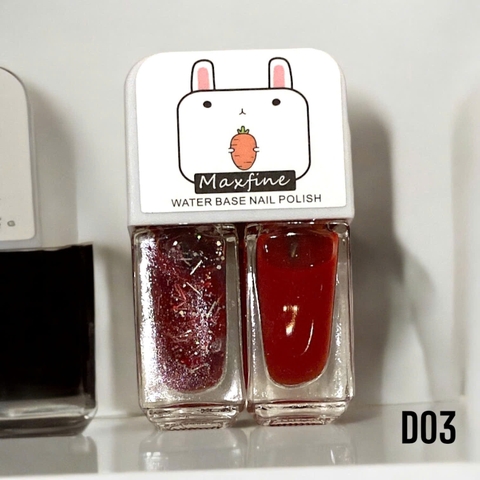 16.1 Combo 2 sơn móng tay MAXFINE 2in1 có thể lột