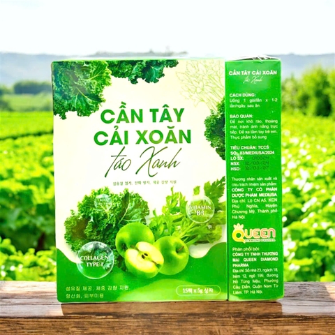 Hộp 15 gói cần tây cải xoăn táo xanh (15x5g)
