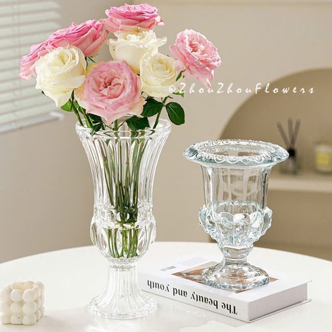 Bình/Lọ Cắm Hoa Thủy Tinh Cao Cấp 25x15cm