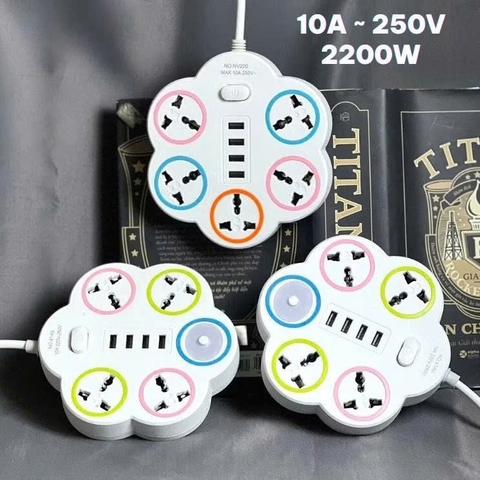 CT4. Ổ cắm điện có cổng USB hình bông hoa No.NV200A